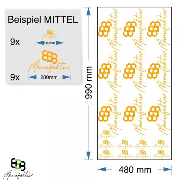 geschnitten/entgittert? P.S. Film – P.S. Subli LT – EasyWeed® Sub Block - Flexfolie mit deinem Logo/Design - mittel